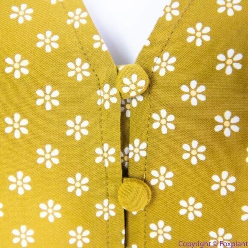 NEW Madewell V-Neck Tiered Button-Front Midi Dress in Daisies‎ Forever, 00 - Picture 6 of 16